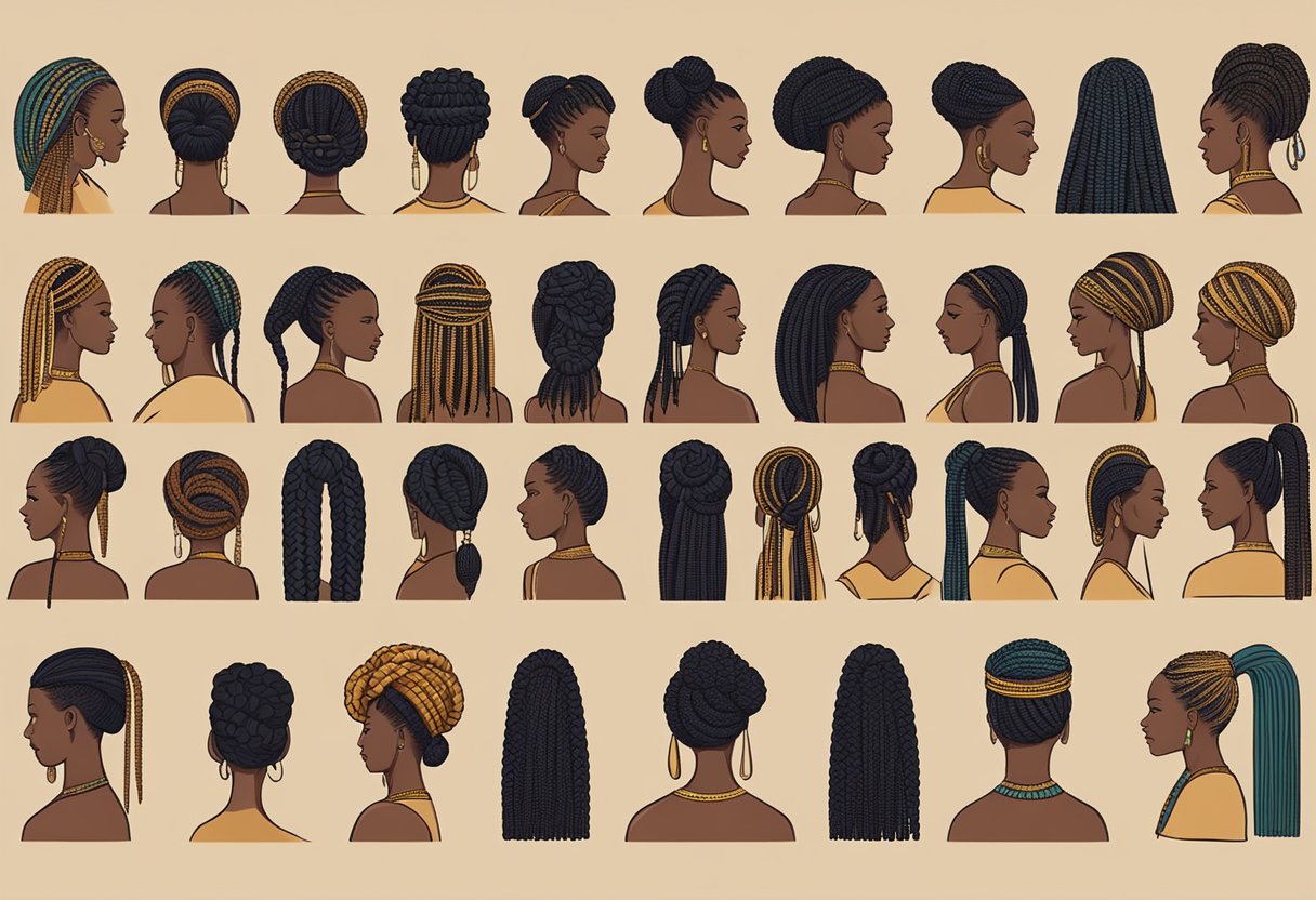 A display of 10 different African braids hairstyles, showcasing their historical and cultural significance